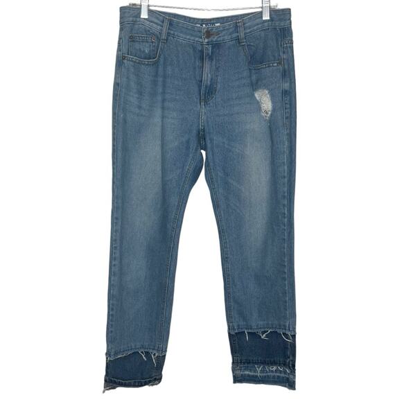 SJYP Jeans women's jeans size large distressed hem - Picture 1 of 6